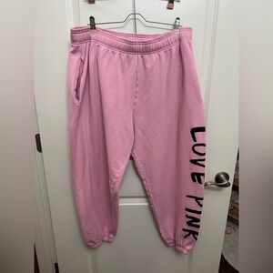 PINK Victoria's Pink Sweatpants with LOVE PINK Lettering